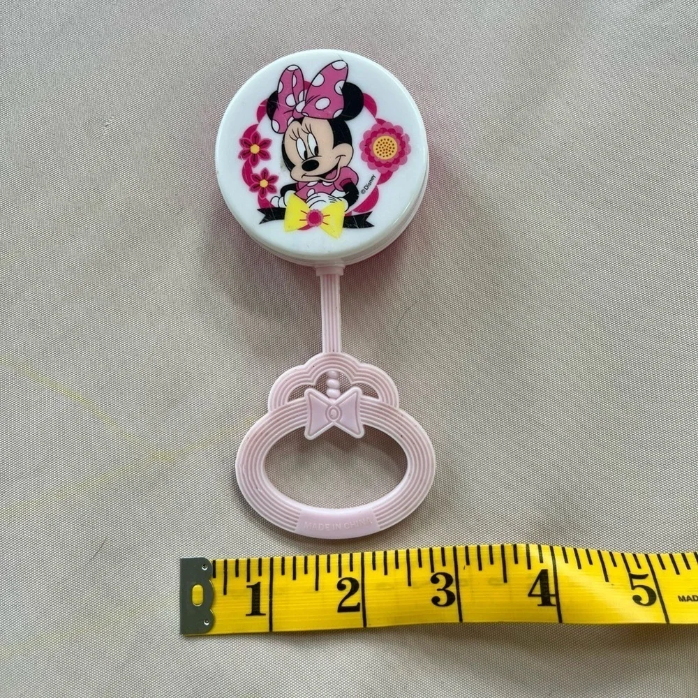 Disney Minnie Mouse Pink and Yellow Baby Rattle - Vintage Design